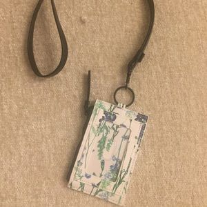 Floral ID badge holder and coin purse on lanyard